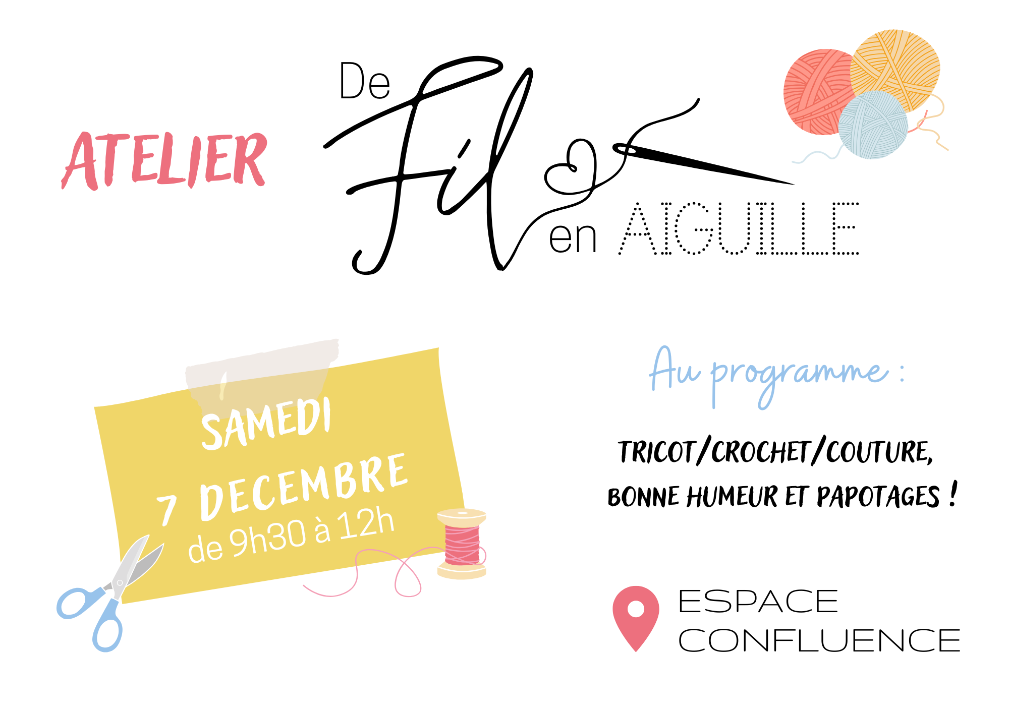 Atelier associatif De Fil en Aiguille crochet tricot couture